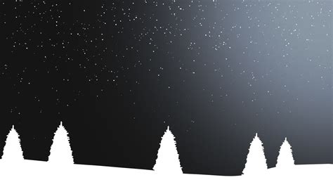 Premium stock video - Christmas trees with falling snow in night sky