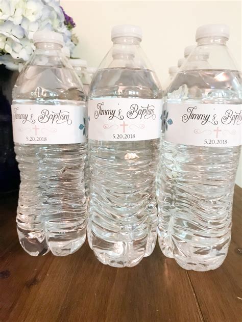 Personalized Baptism Water Bottle Labels Custom Digital Copy - Etsy