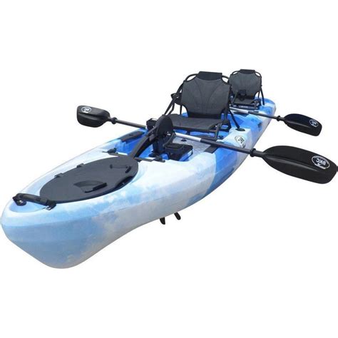 BKC - PK14 Angler 14-foot Sit On Top Tandem Pedal Fishing Kayak w/ Instant Reverse Pedal Drive ...