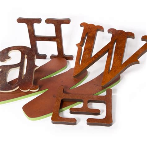 Rustic Faux Metal Letters - Rusted Letters in Any Size and Any Font ...