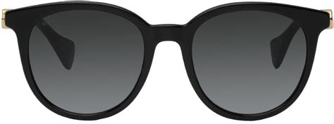 Gucci: Black Round Sunglasses | SSENSE Canada