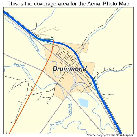 Aerial Photography Map of Drummond, MT Montana