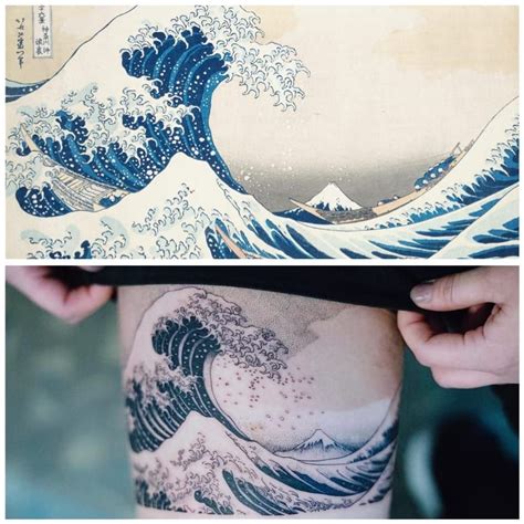 ‘The Great Wave off Kanagawa’ tattoo by Oozy. #Oozy #blackwork #dotwork ...