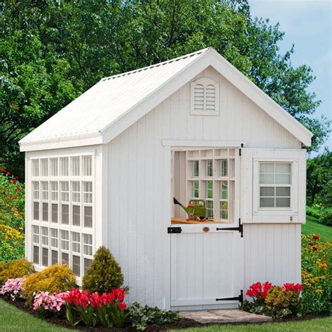 Little Cottage 8 x 16 ft. Colonial Gable Greenhouse with Optional Floor ...