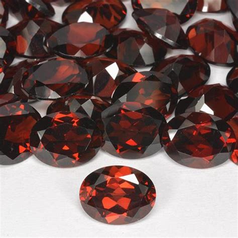 10 pcs (21.83ctw) Oval Facet Dark Red Pyrope Garnet