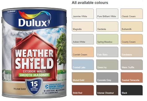 Dulux Weathershield Smooth Masonry Paint 5L Pick Your Colour outdoor paint | Masonry paint ...