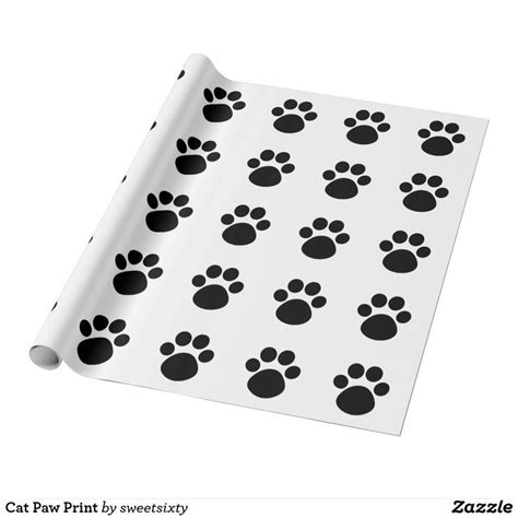 Cat Paw Print Wrapping Paper | Zazzle.com | Cat paw print, Print ...