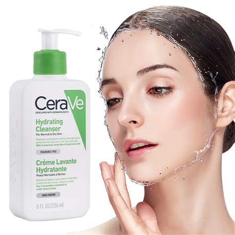 Cerave Hydrating Facial Cleanser Moisturizing Non-foaming Face Wash Hyaluronic Acid Ceramides ...
