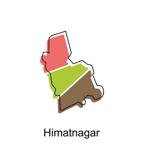 Map of Himatnagar modern outline, High detailed vector illustration ...