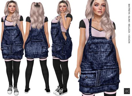 Second Life Marketplace - KXE - Jackie blue denim Skirt Outfit