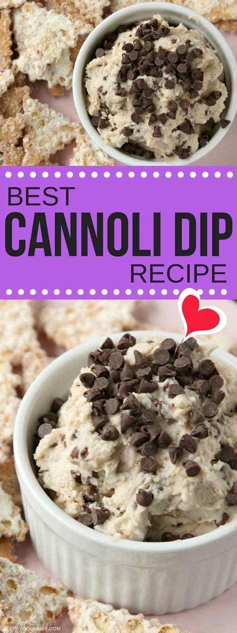 Best Cannoli Dip Recipe - Easy cannoli cream in dip form served with cannoli chips. #Cannoli # ...