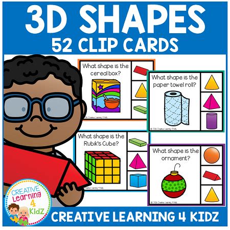 3D Shapes Clip Cards ~Digital Download~