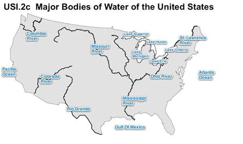 Map Of The United States With Bodies Of Water - Cyndie Consolata