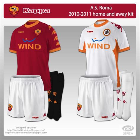 AS Roma home and away kits for 2010-11. | English football league, Home and away, Football league