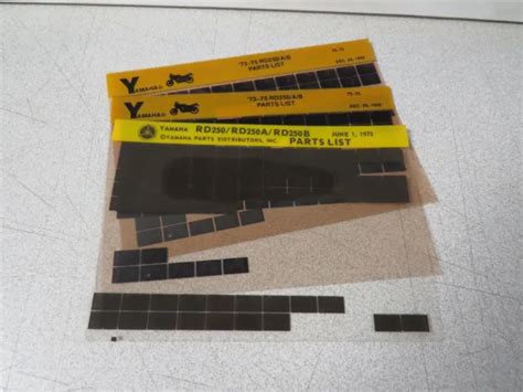 VINTAGE YAMAHA OEM 73-75 RD250 Parts List Microfiche Lot of 3 $9.99 - PicClick