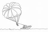 Parasail Parasailing Brevets Sketch Coloring Page sketch template