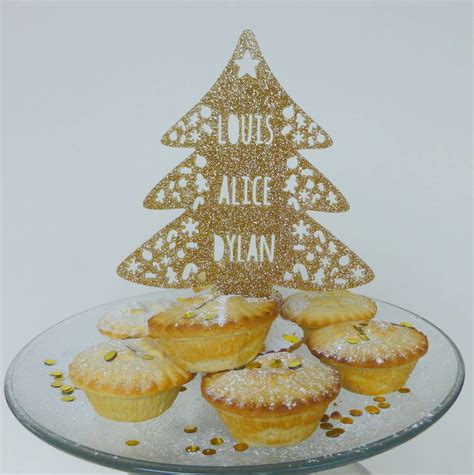 personalised christmas tree cake topper by miss cake ...