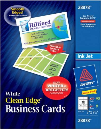 Avery Clean Edge Business Cards - 90 Pack - White, 2 x 3.5 in - Smith’s Food and Drug