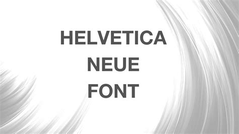 Helvetica Neue Font Free Download