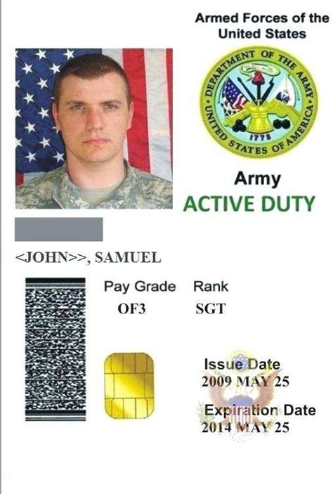 19 Blank Us Army Id Card Template PSD File with Us Army Id Card ...