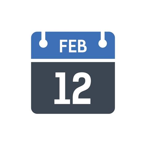 February 12 Calendar Date Icon 5260941 Vector Art at Vecteezy