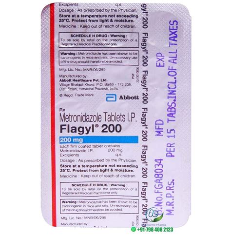 Flagyl 400 Tablet at Rs 23/stripe in Surat | ID: 26521793830