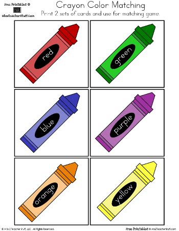 Crayon Colors Matching Game | A to Z Teacher Stuff Printable Pages and Worksheets