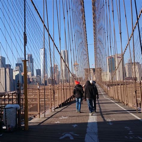 Walkway on the Brooklyn Bridge | Brooklyn, Brooklyn bridge, New york skyline