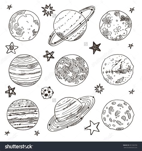 stock-vector-set-of-doodle-planet-hand-drawn-vector-illustration-solar ...