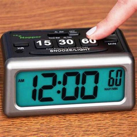 Napper Digital LCD Alarm Clock With Nap Timer & Snooze Buttons Backlit Battery 793573827838 | eBay