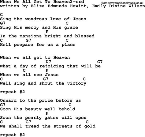 Top 500 Hymn: When We All Get To Heaven2 - lyrics, chords and PDF