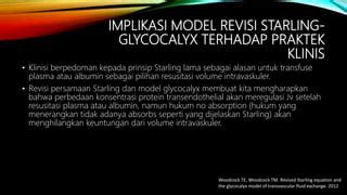 Revised Starling Equation and The Endothelial Glycocalyx (snf_akbar) | PPT