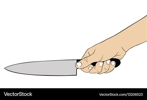 A hand with knife Royalty Free Vector Image - VectorStock