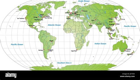 map of world capitals in green Stock Vector Image & Art - Alamy