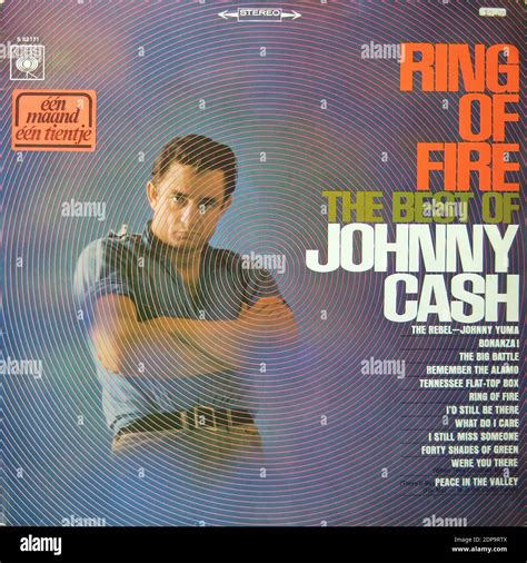 Johnny Cash - Ring of Fire, The Best Of, CBS - Vintage vinyl album cover Stock Photo - Alamy