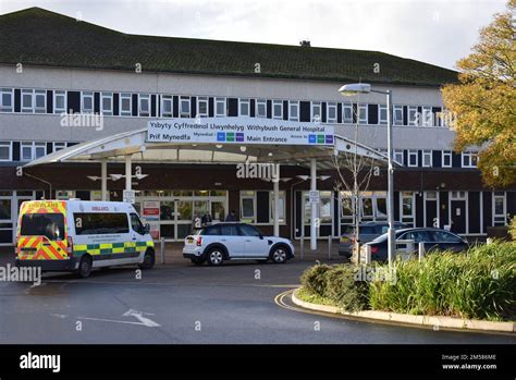 The main entrance to Withybush General Hospital, Haverfordwest ...