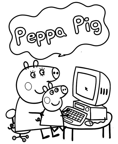 Hey Kids.. Let Coloring this Peppa Pig Play The Computer.. Free For you ...