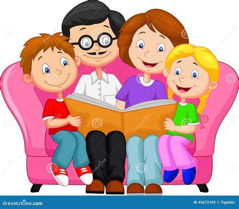 Happy family reading book stock vector. Illustration of occasion - 45672105