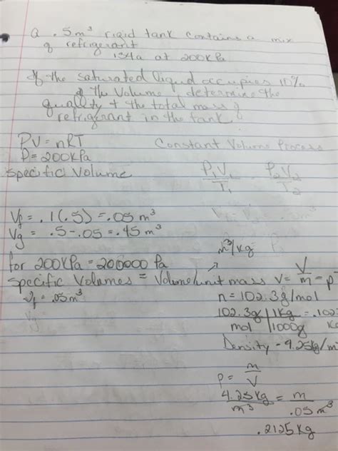 Solved How do I calculate the specific volume? And why is | Chegg.com