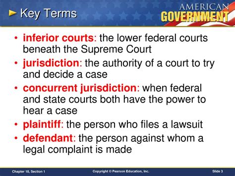 Chapter 18: The Federal Court System Section 1 - ppt download