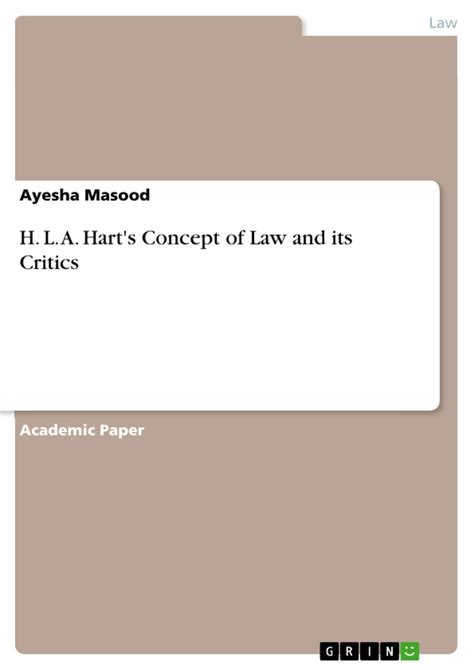 H. L. A. Hart's Concept of Law and its Critics - GRIN