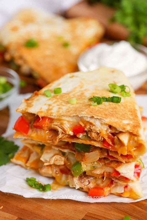 Homemade chicken quesadillas are so easy to make at home. Filled with chicken and cheese the… in ...