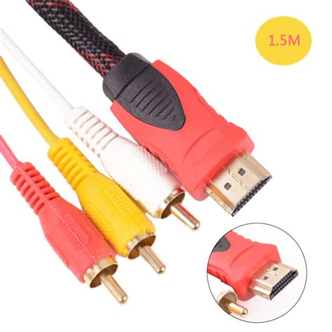 HDMI To Red Yellow And White Adapter Cable Hdmi To 3Rca Component Cable ...