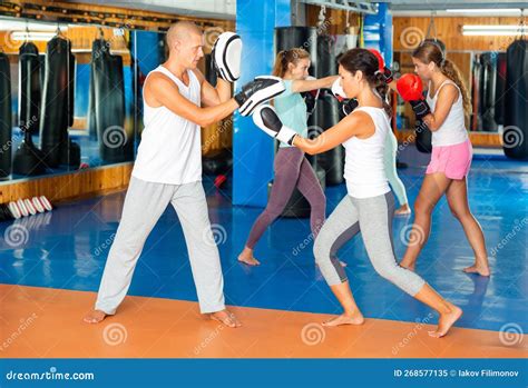 Women on boxing training stock image. Image of woman - 268577135