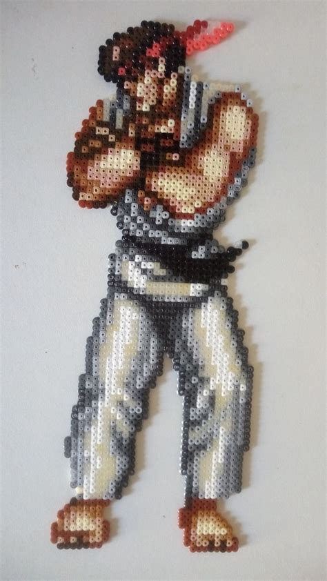 Ryu Street Fighter 2 official sprite victory perler beads / pixel art | Pixel art, Perles hama ...