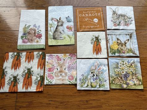 Set of 20 Spring/Easter Napkins - The Crafty Decorator