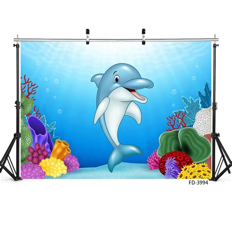 YEELE 7x5ft Under The Sea Backdrop Kids Birthday Party Photography Background Underwater Theme ...