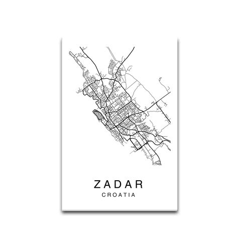 Zadar Map Zadar City Map Map Poster Map Print Zadar Map | Etsy