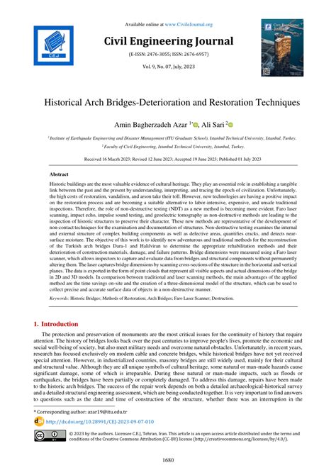 (PDF) Historical Arch Bridges-Deterioration and Restoration Techniques