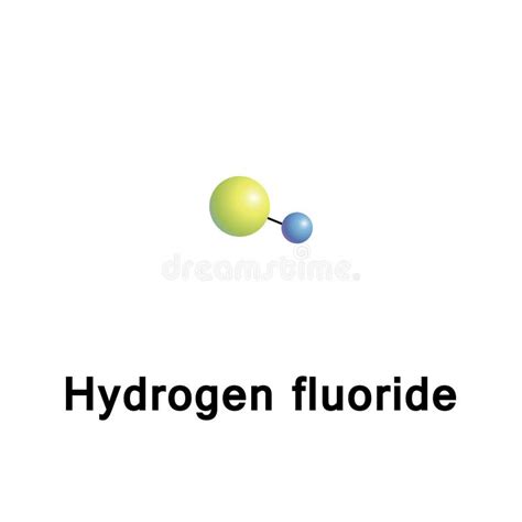 Hydrogen Fluoride Molecular Structure on White Background Stock Illustration - Illustration of ...